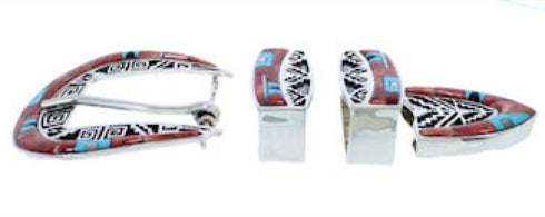 Multicolor Inlay Southwestern Ranger Belt Buckle TX40799